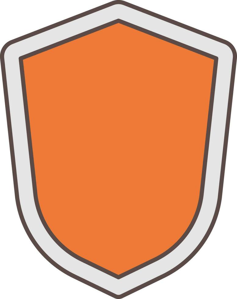 Isolated Shield Icon In Orange And Gray Color. vector