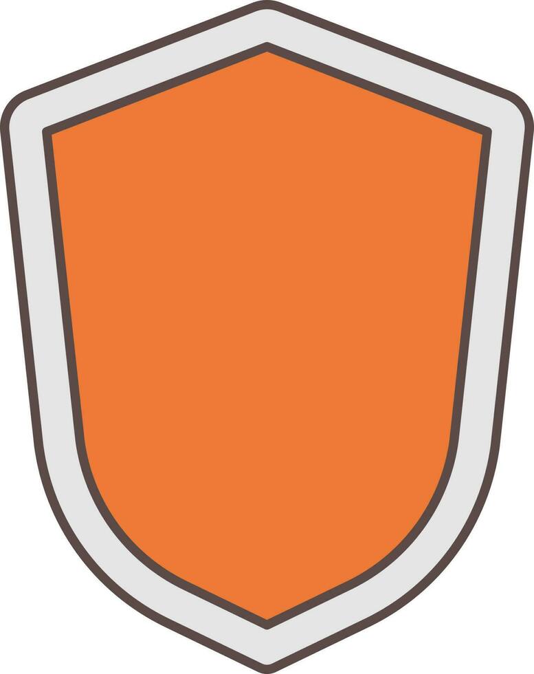 Isolated Shield Icon In Orange And Gray Color. vector