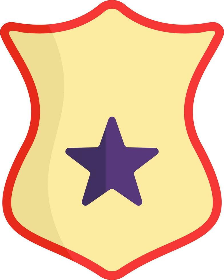 plano estilo estrella proteger amarillo y púrpura icono. vector