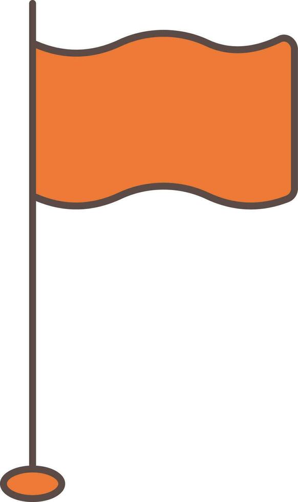 Isolated Waving Flag Icon In Orange Color. vector