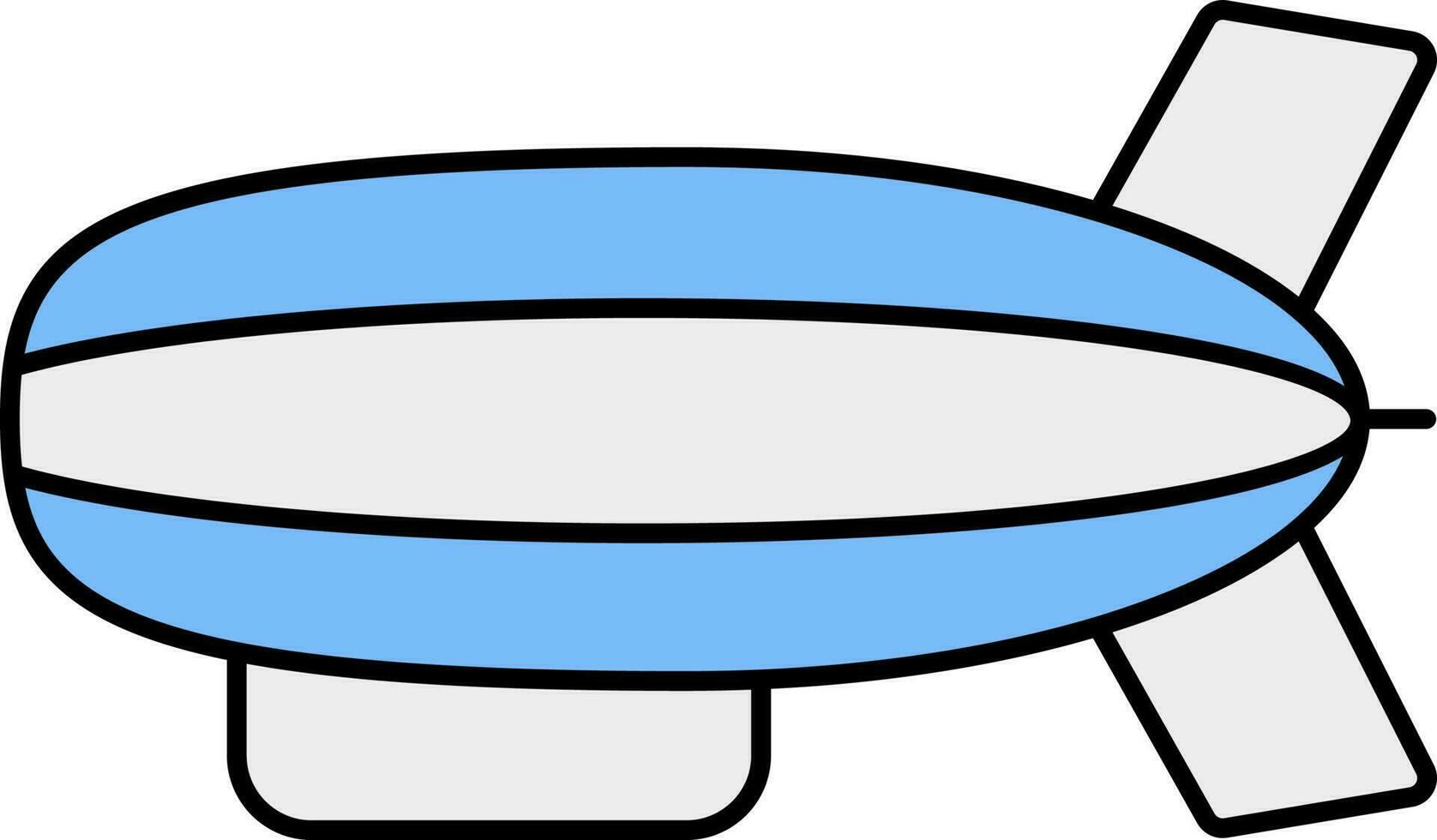 Blue And Grey Illustration Of Airship Icon. vector