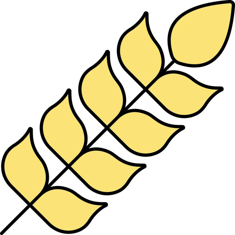 Flat Illustration Of Wheat Icon In Yellow Color. vector