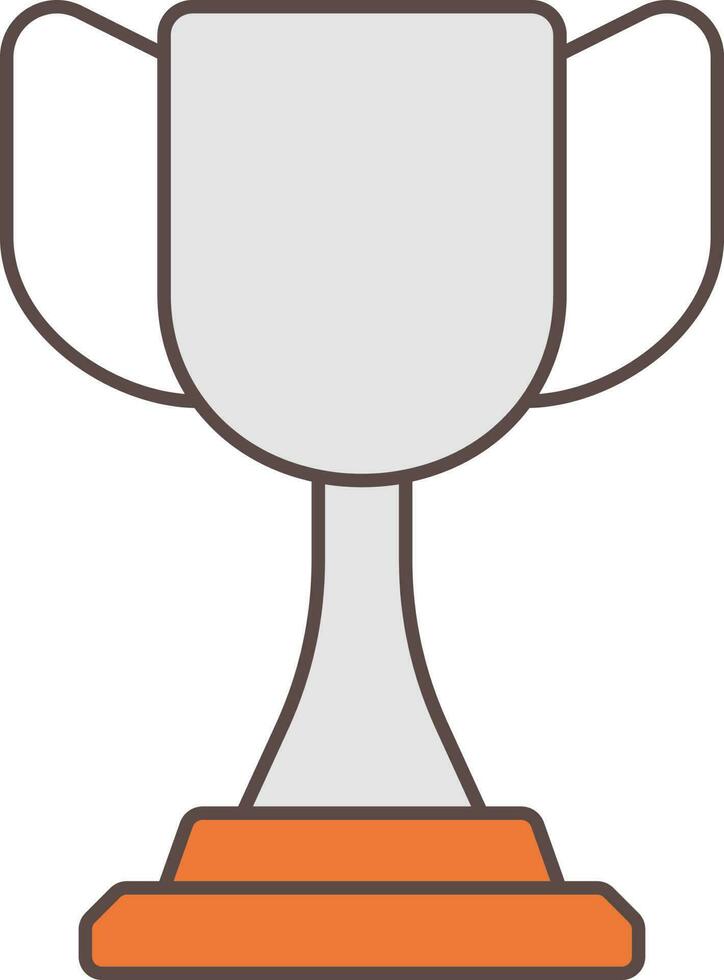Flat Style Trophy Cup Icon In Gray And Orange Color. vector