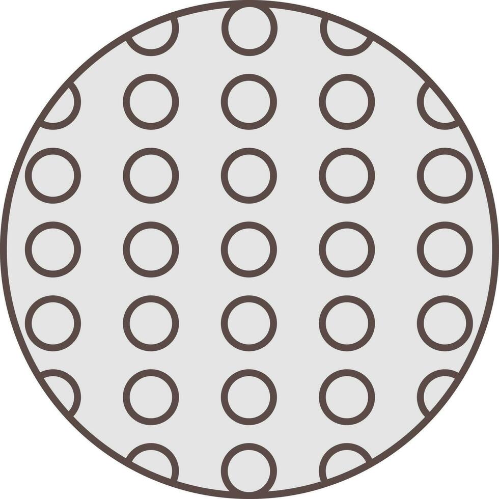 Isolated Golf Ball Icon In Gray Color. vector