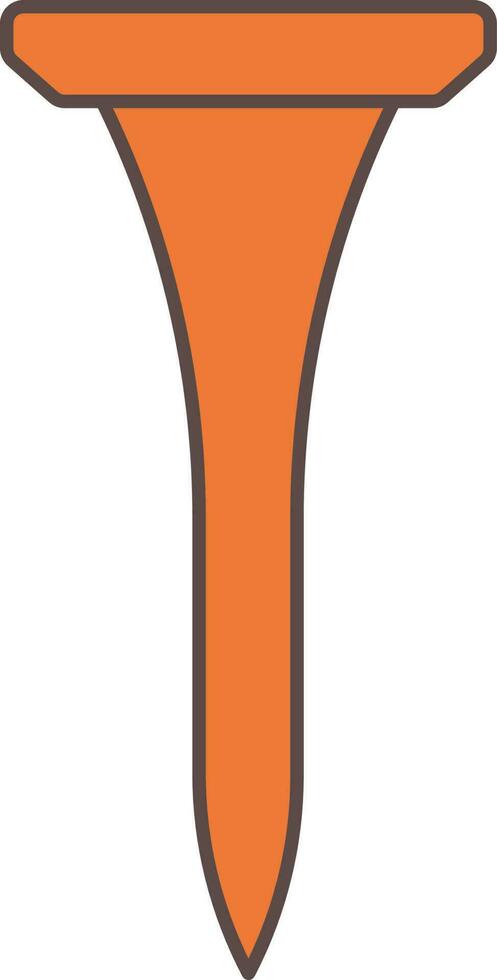 aislado golf tee icono en naranja color. vector