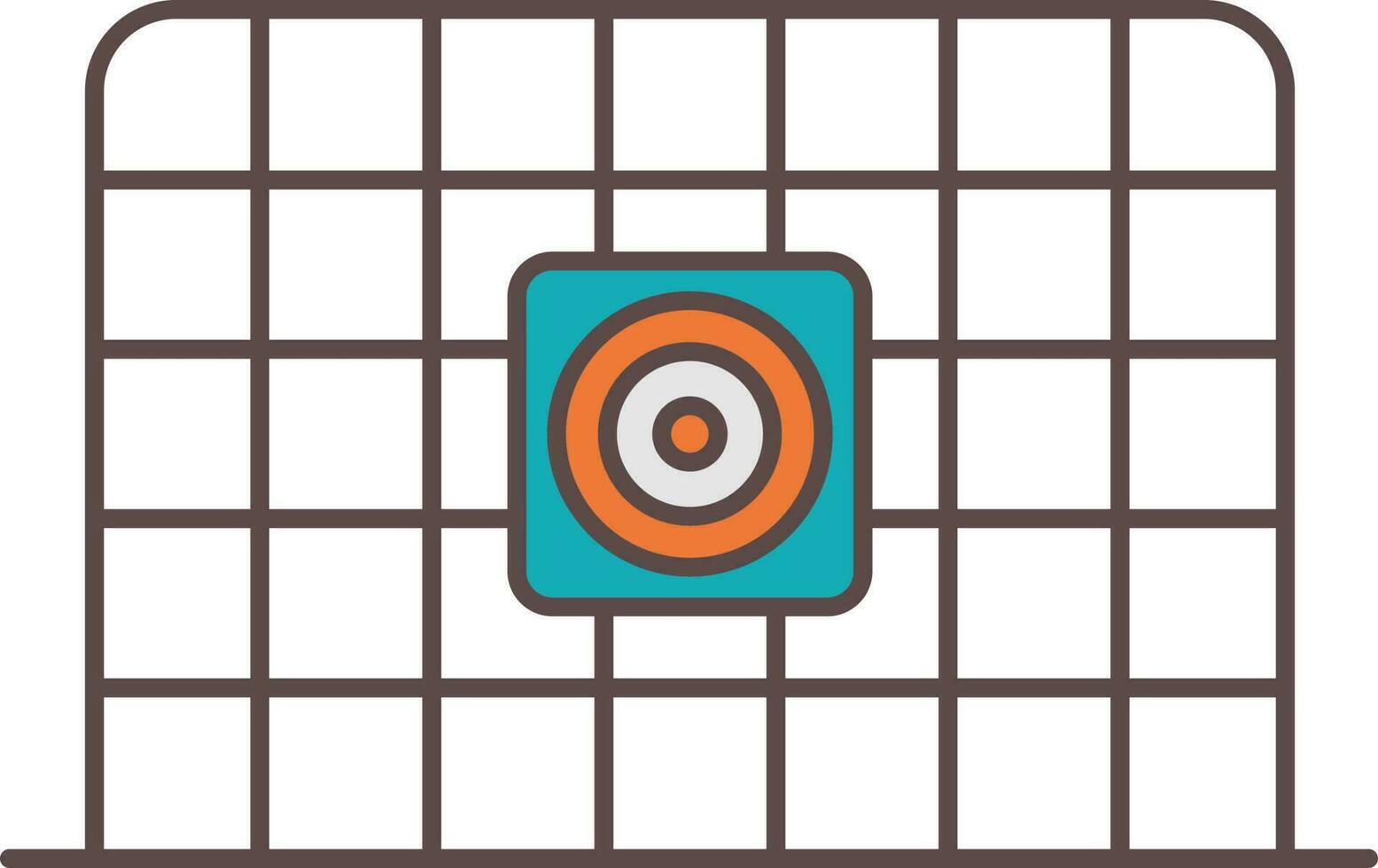 Galileo Golf Net Teal And Orange Icon In Flat Style. vector