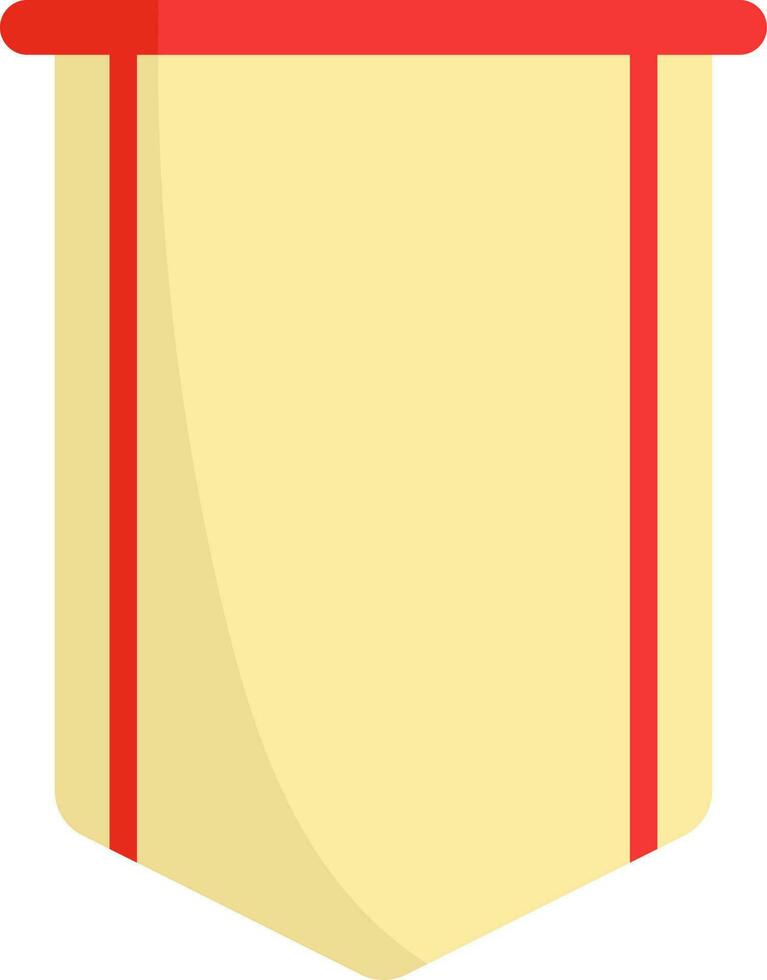 Red And Yellow Pennant Flag Icon In Flat Style. vector