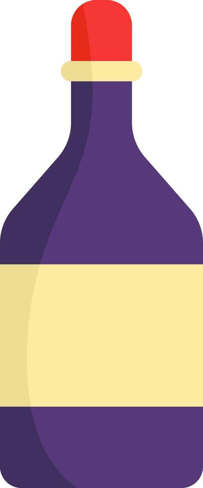 Yellow And Purple Wine Bottle Flat Icon. vector