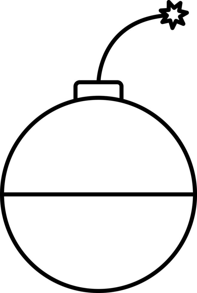 Burning Bomb Icon In Linear Style. vector