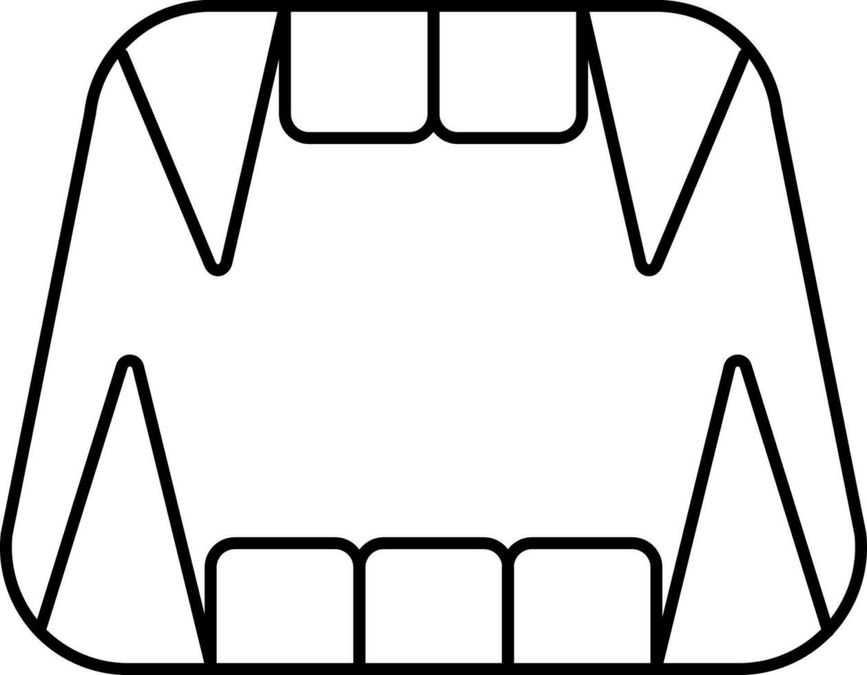 negro lineal estilo monstruo dientes icono o símbolo. vector