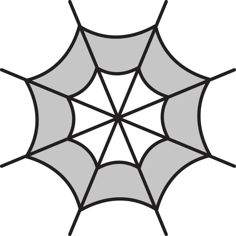 Flat Style Cobweb Icon In Gray Color. vector