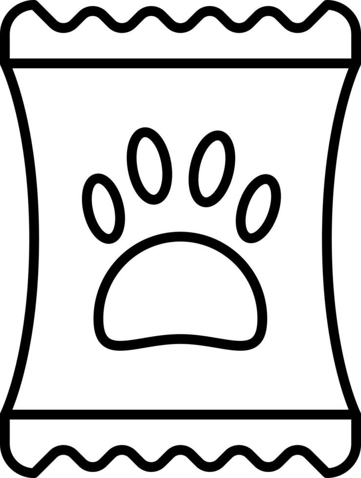 Pet Food Package Icon Or Symbol In Black Outline. vector