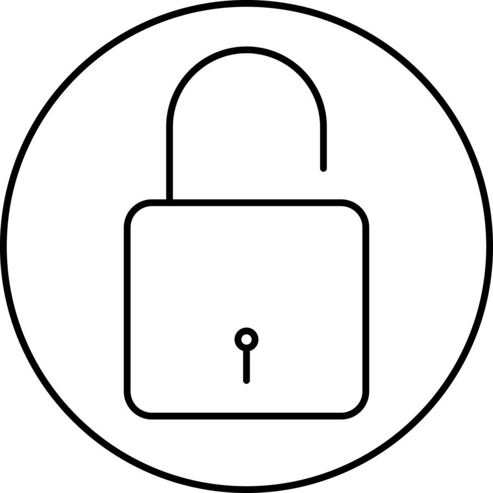 Lock Brake Circular Icon In Line Art. vector