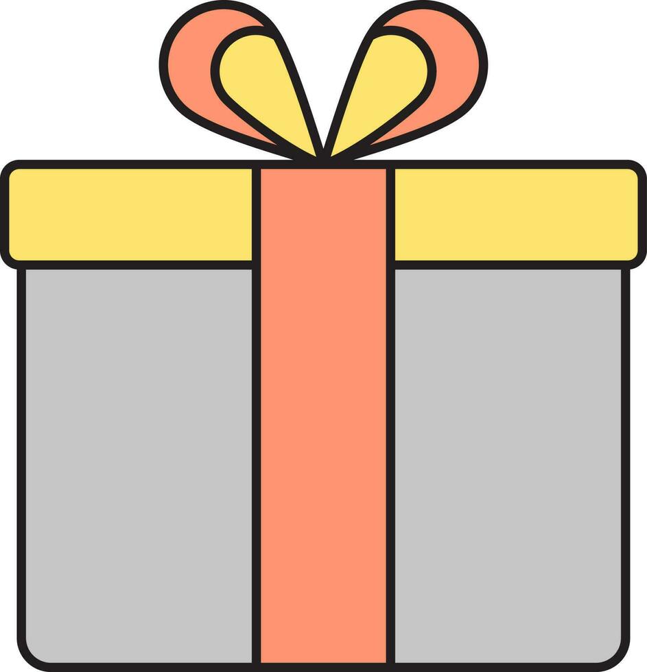 vistoso regalo caja icono en plano estilo. vector