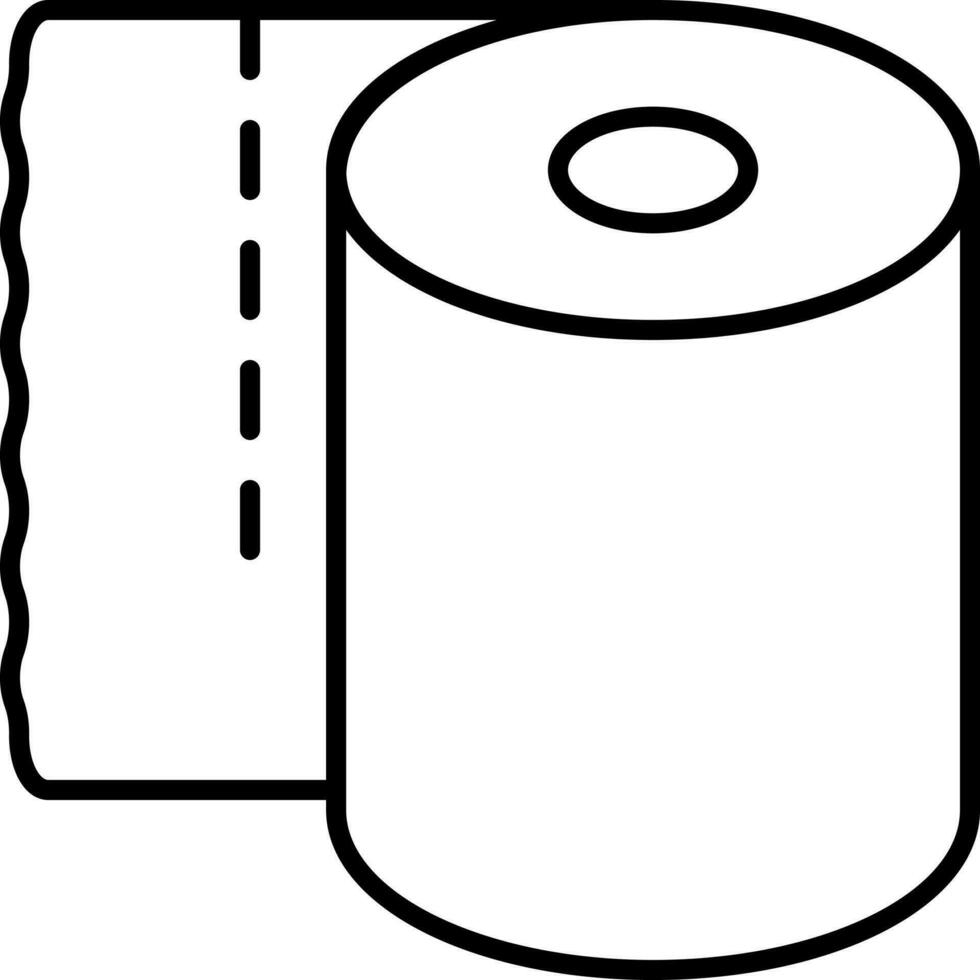 Tissue Roll Icon Or Symbol In Line Art. vector