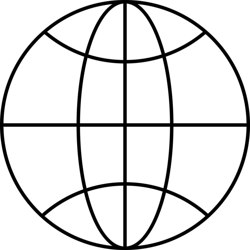 Isolated Wireframe Globe Outline Icon. vector