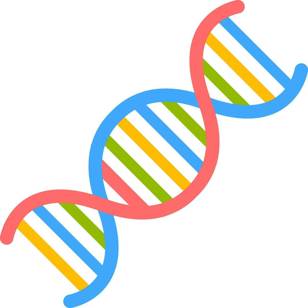 Colorful Dna Diagram Icon In Flat Style. vector