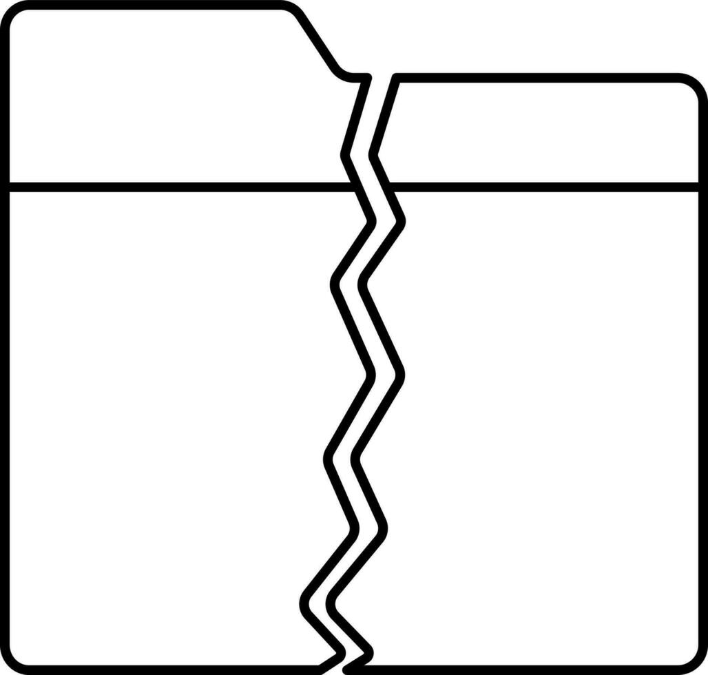 Folder Brake Icon In Linear Style. vector