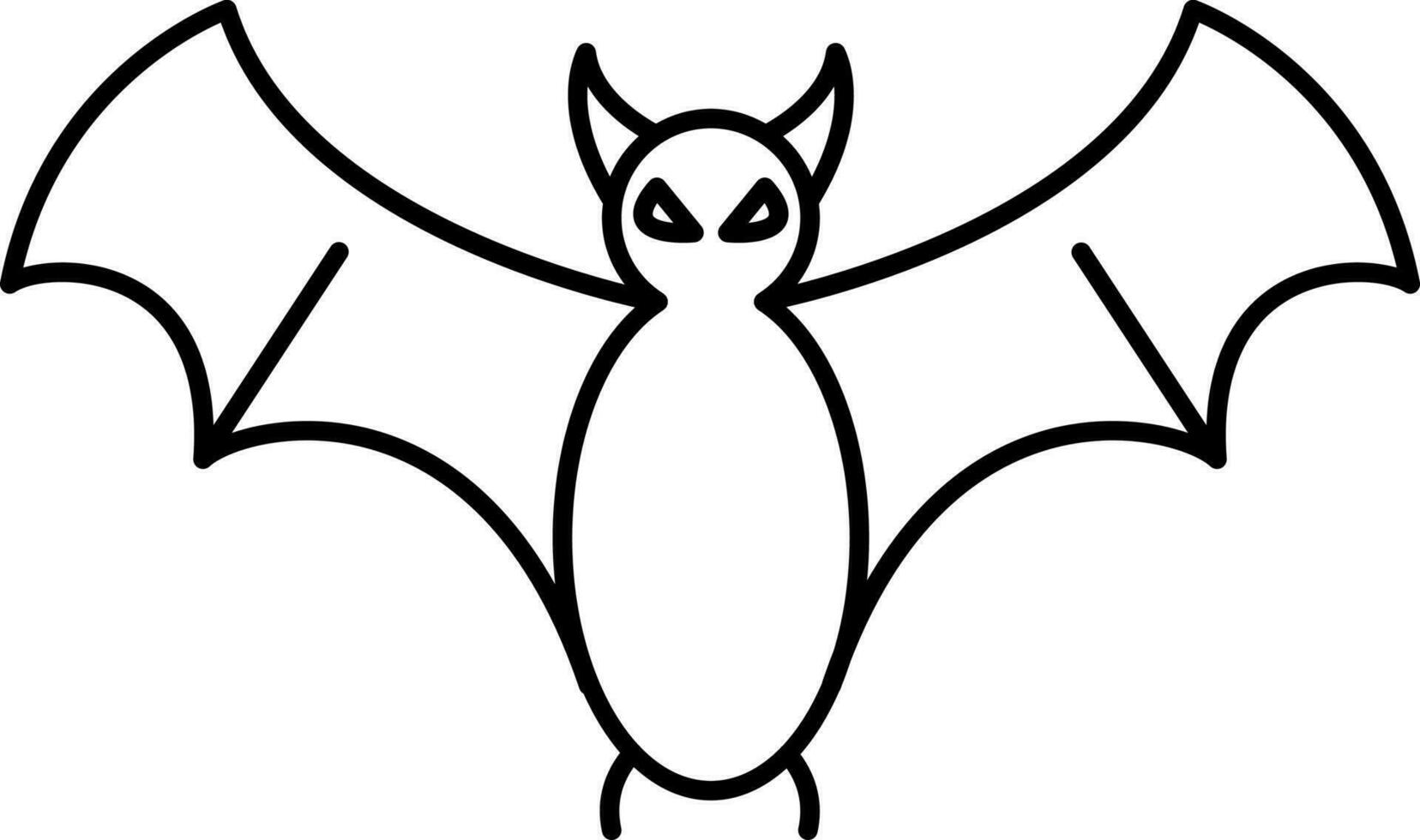 Fly Bats Cartoon Animal Icon In Thin Line Art. vector