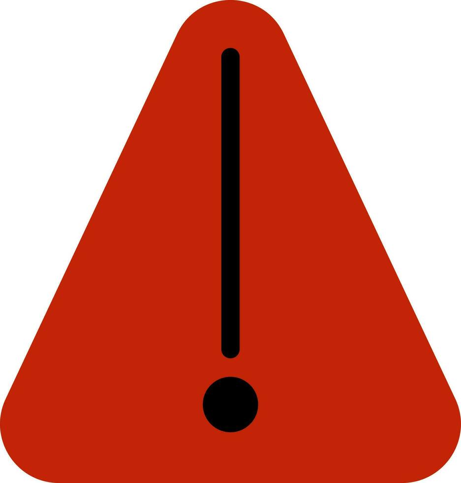 Red And Black Warning Symbol Or Icon. vector