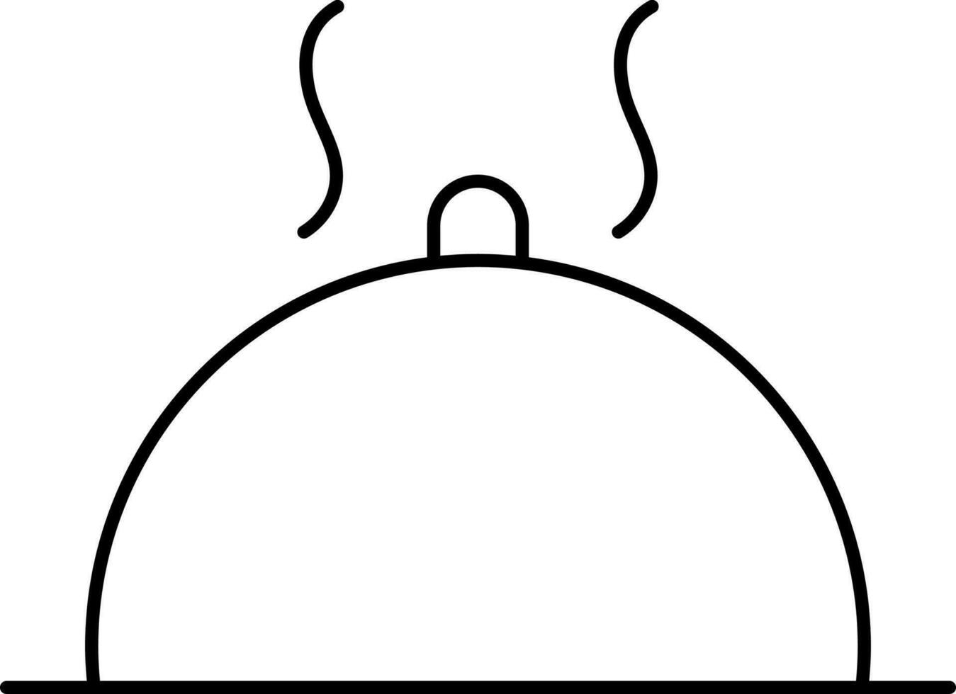 Hot Cloche Icon In Line Art. vector