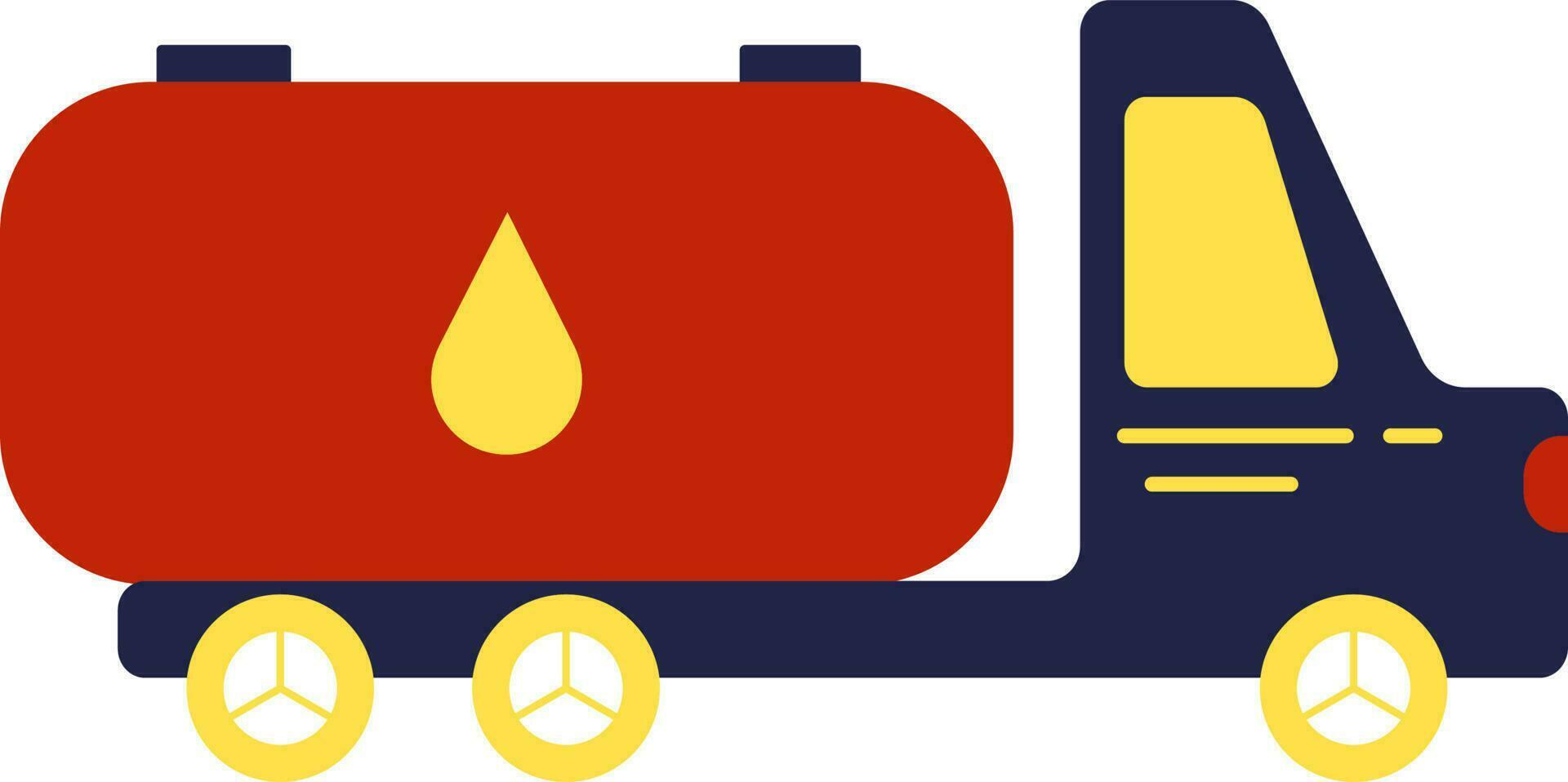 Colorful Tanker Truck Icon In Flat Style. vector