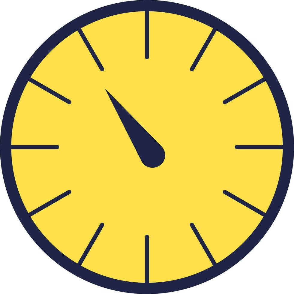 Flat Gauge Dashboard Icon In Blue And Yellow Color. vector