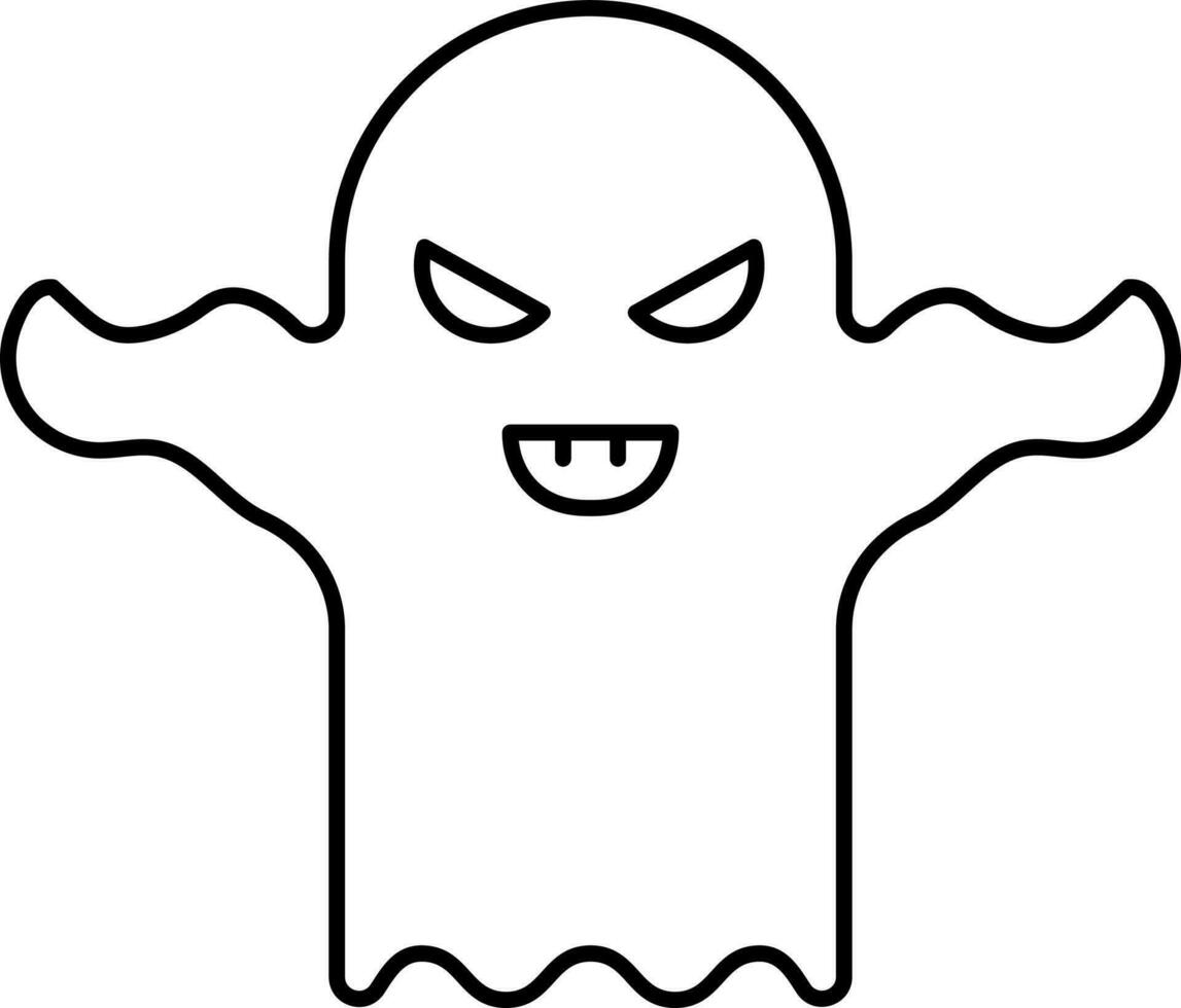 Fly Creepy Ghost Cartoon Icon Or Symbol. vector