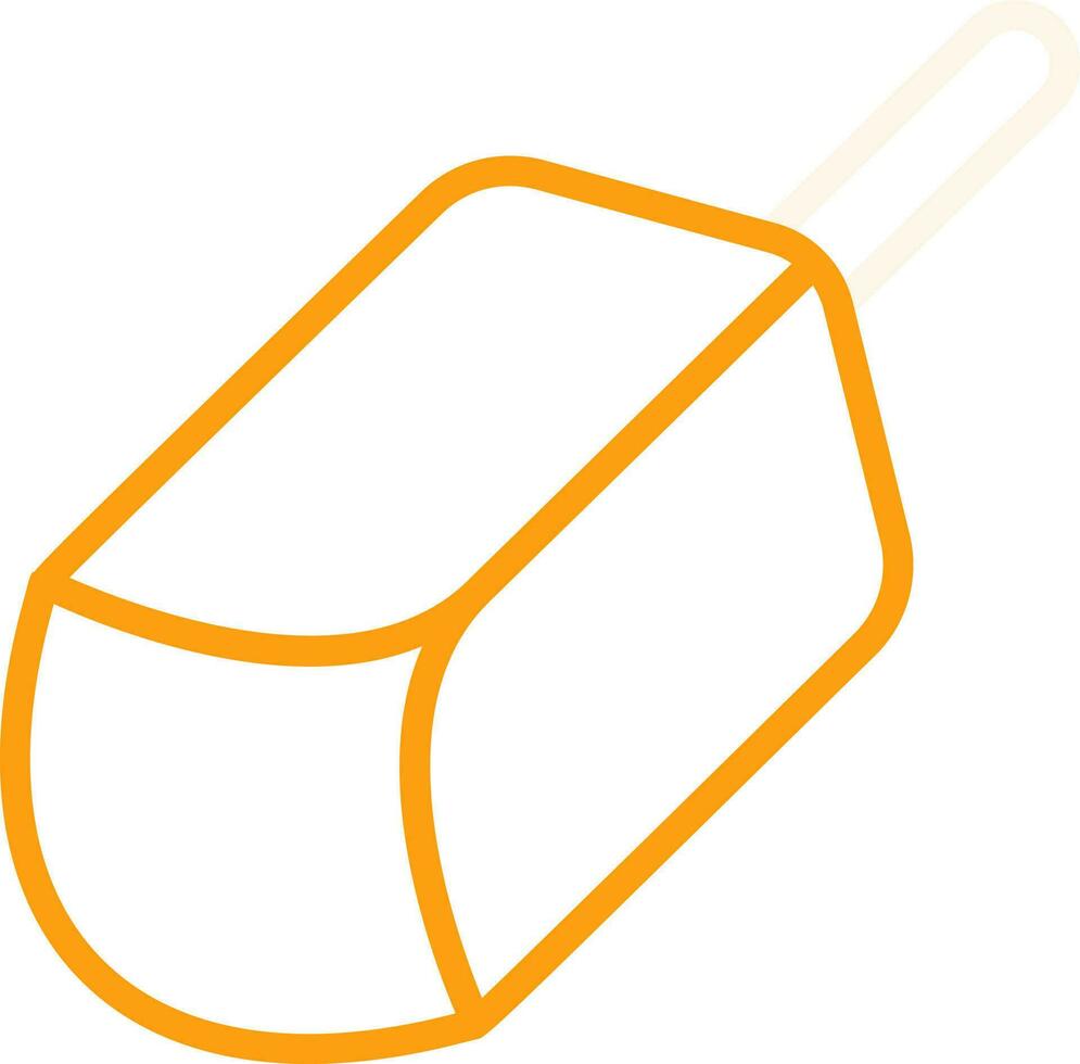 Blank Dreidel Icon In Yellow Linear Style. vector