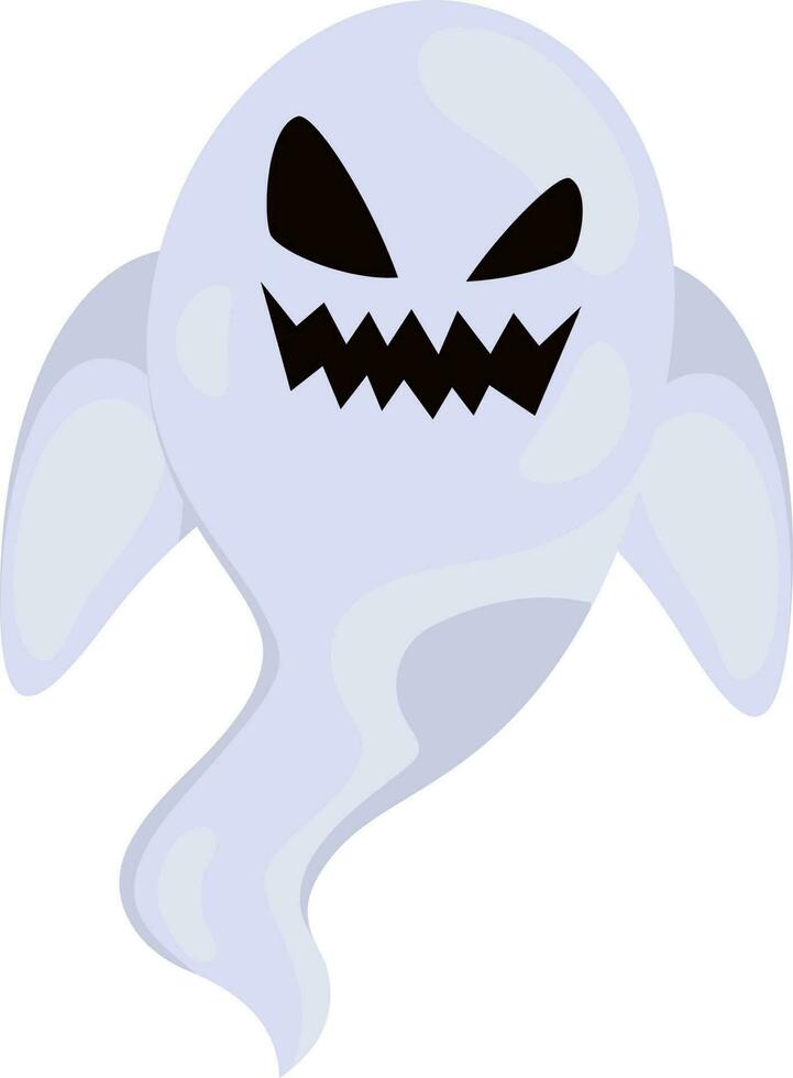 Flat Cartoon Character Of Fly Ghost Icon. vector