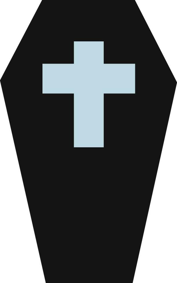 Isolated Coffin Box Icon In Grey And Black Color. vector