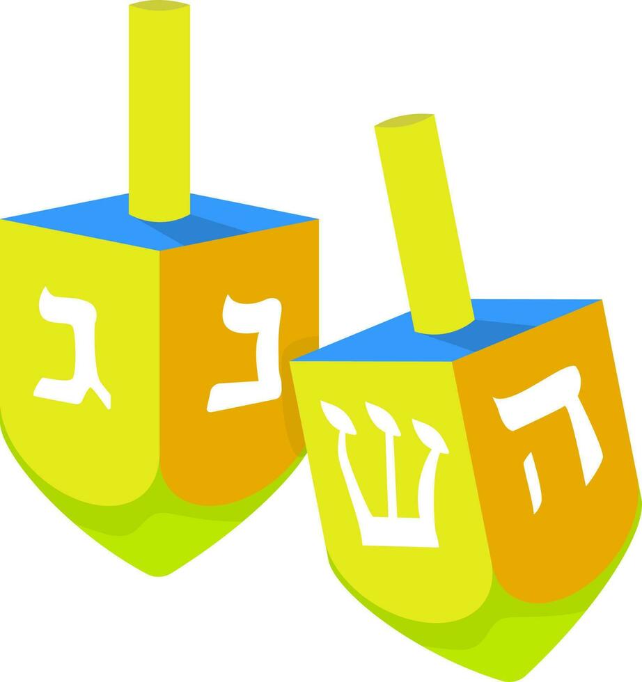 Colorful Dreidel Icon In Flat Style. vector