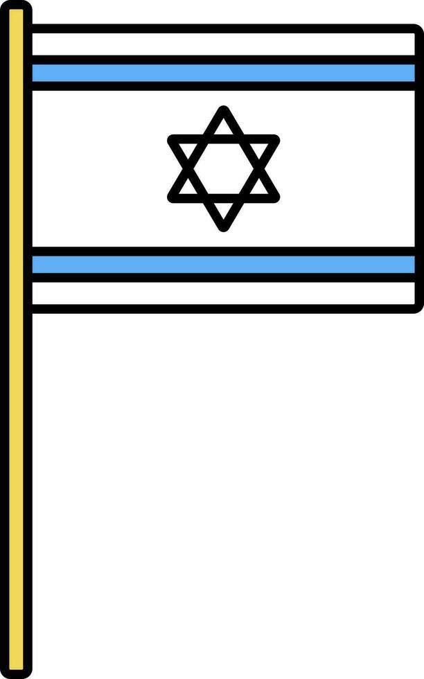 Isolated Israel Flag Pole Icon In Flat Style. vector