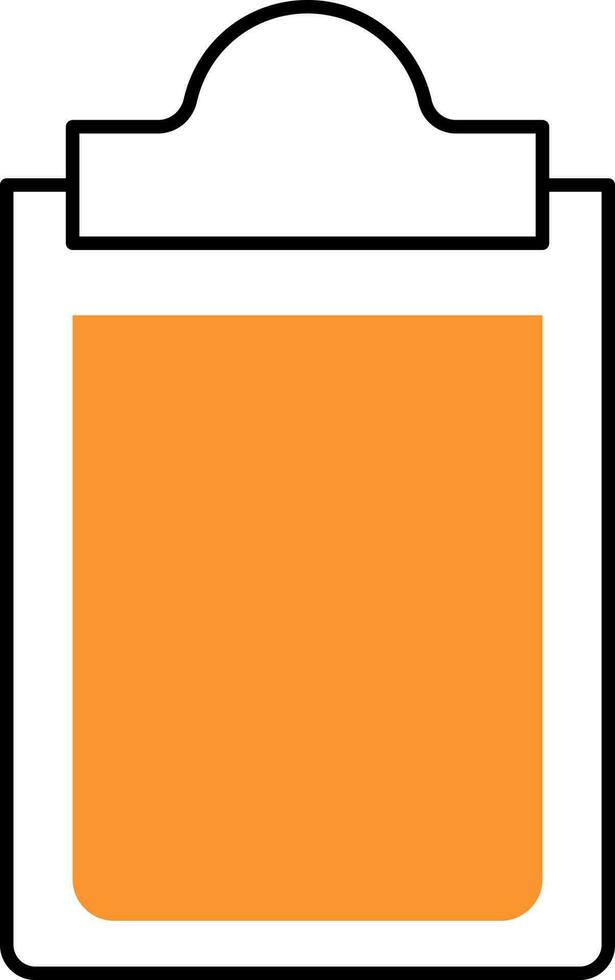 Flat Style Blank Clipboard Yellow Icon. vector