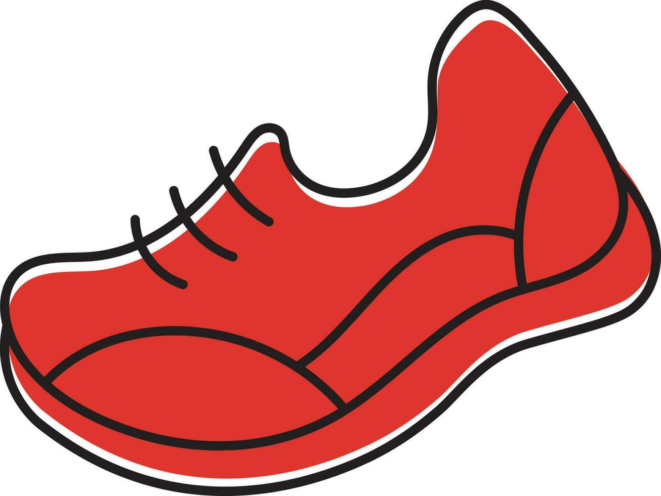 Isolated Sports Shoes Icon In Red Color. vector