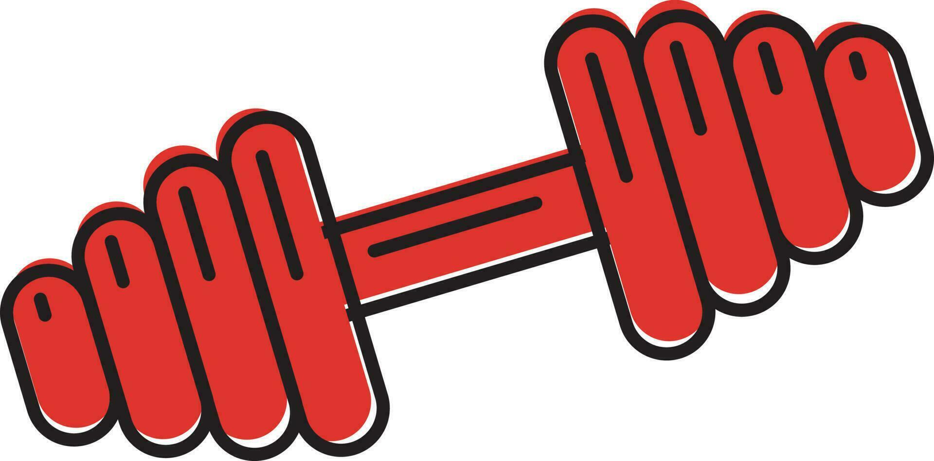 Flat Illustration Of Red Dumbbell Icon. vector