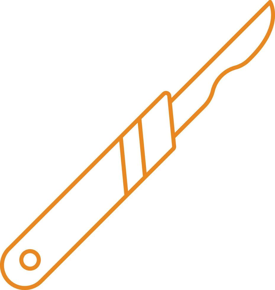 Orange Thin Linear Style Scalpel Icon. vector