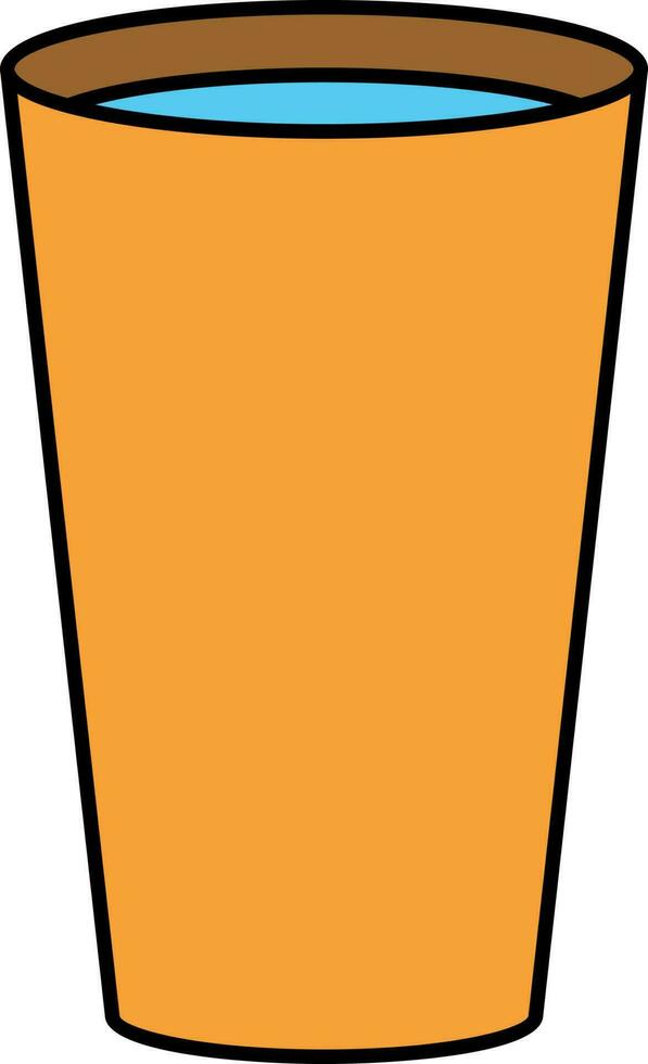 Isolated Drink Glass Icon In Orange And Brown Color. vector