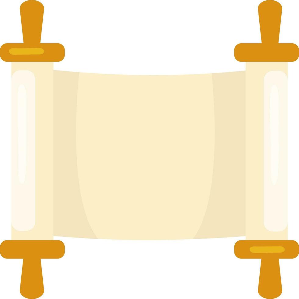 Copy Space Torah Icon In Yellow Color. vector