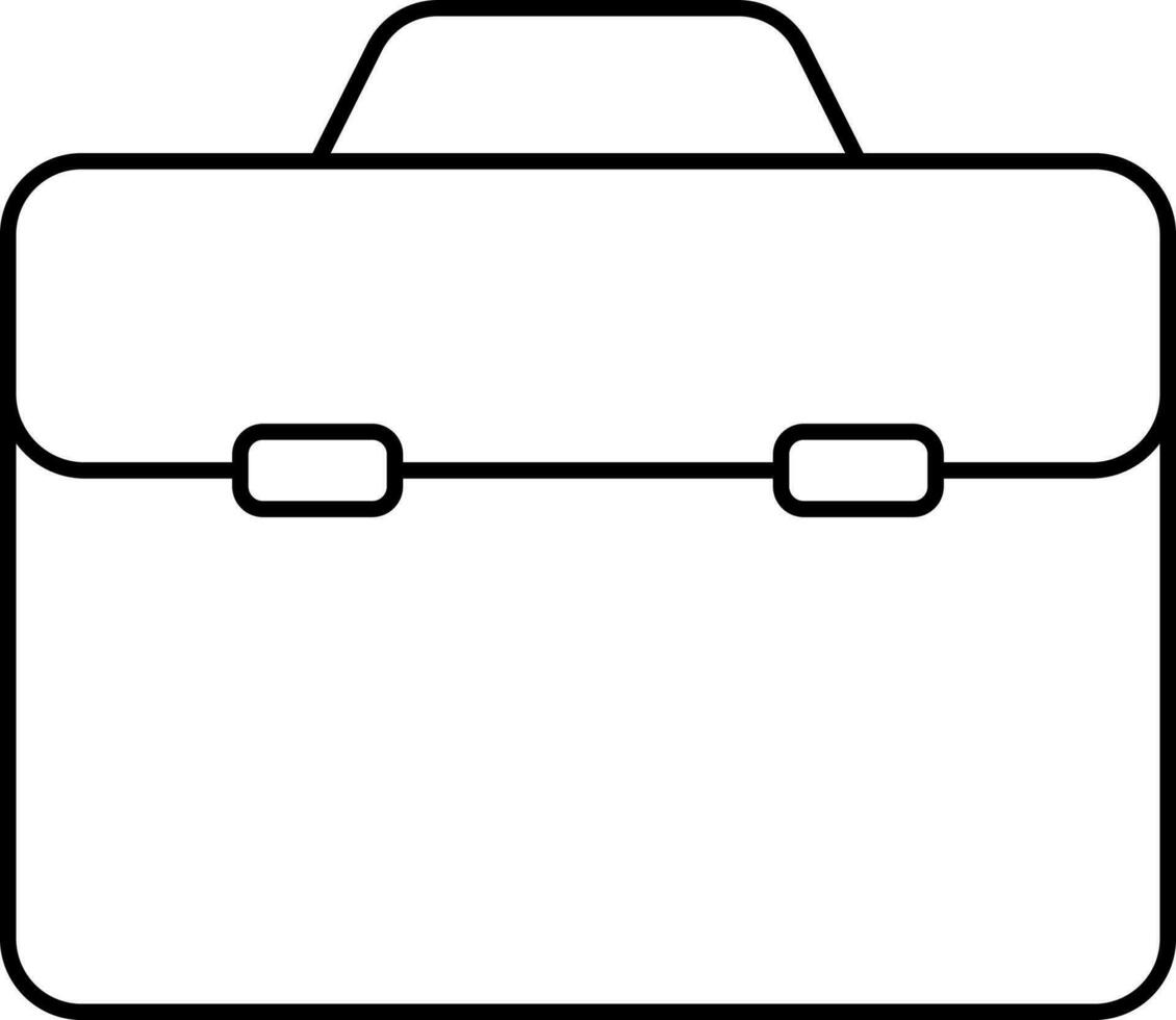 Isolated Briefcase Icon In Black Thin Line Art. vector