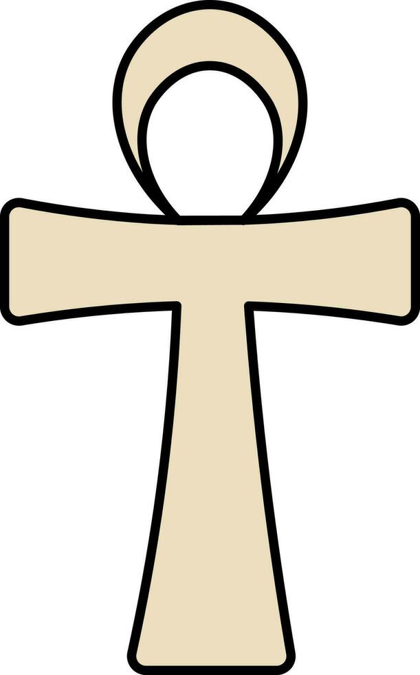 Ankh Icon In Brown Color. vector