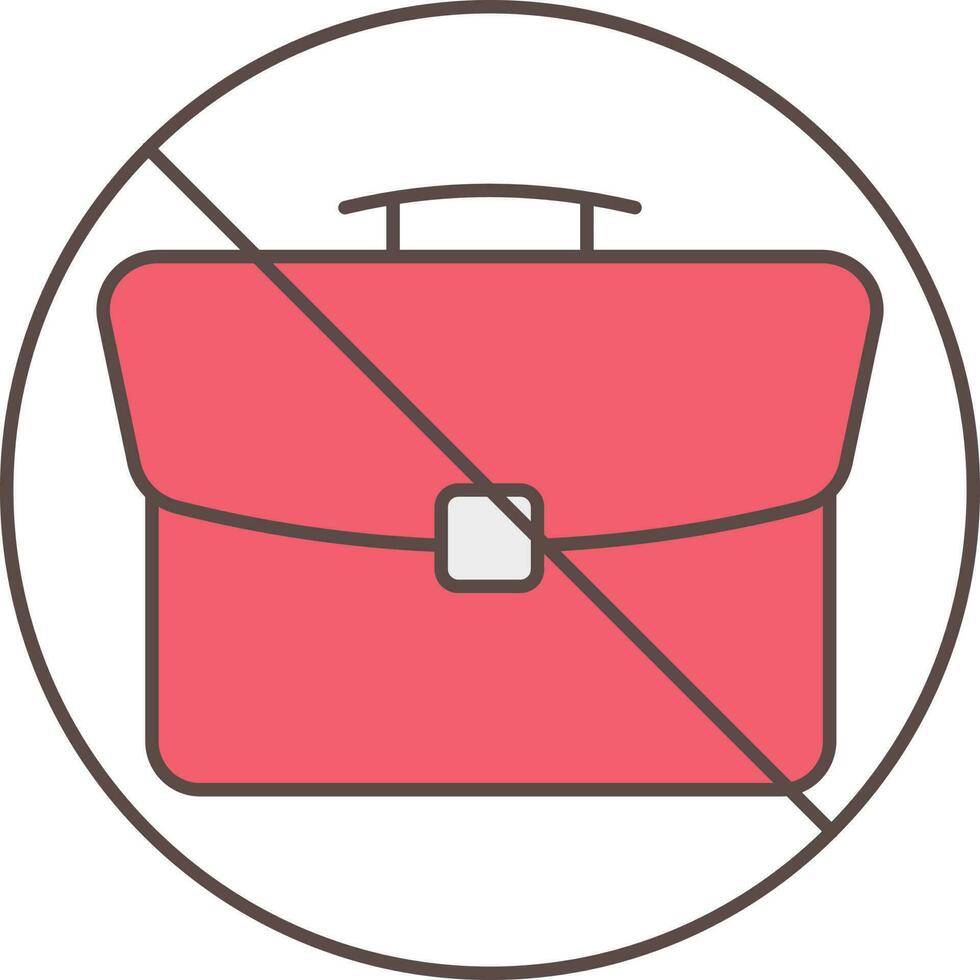 No Briefcase Icon In Red Color. vector