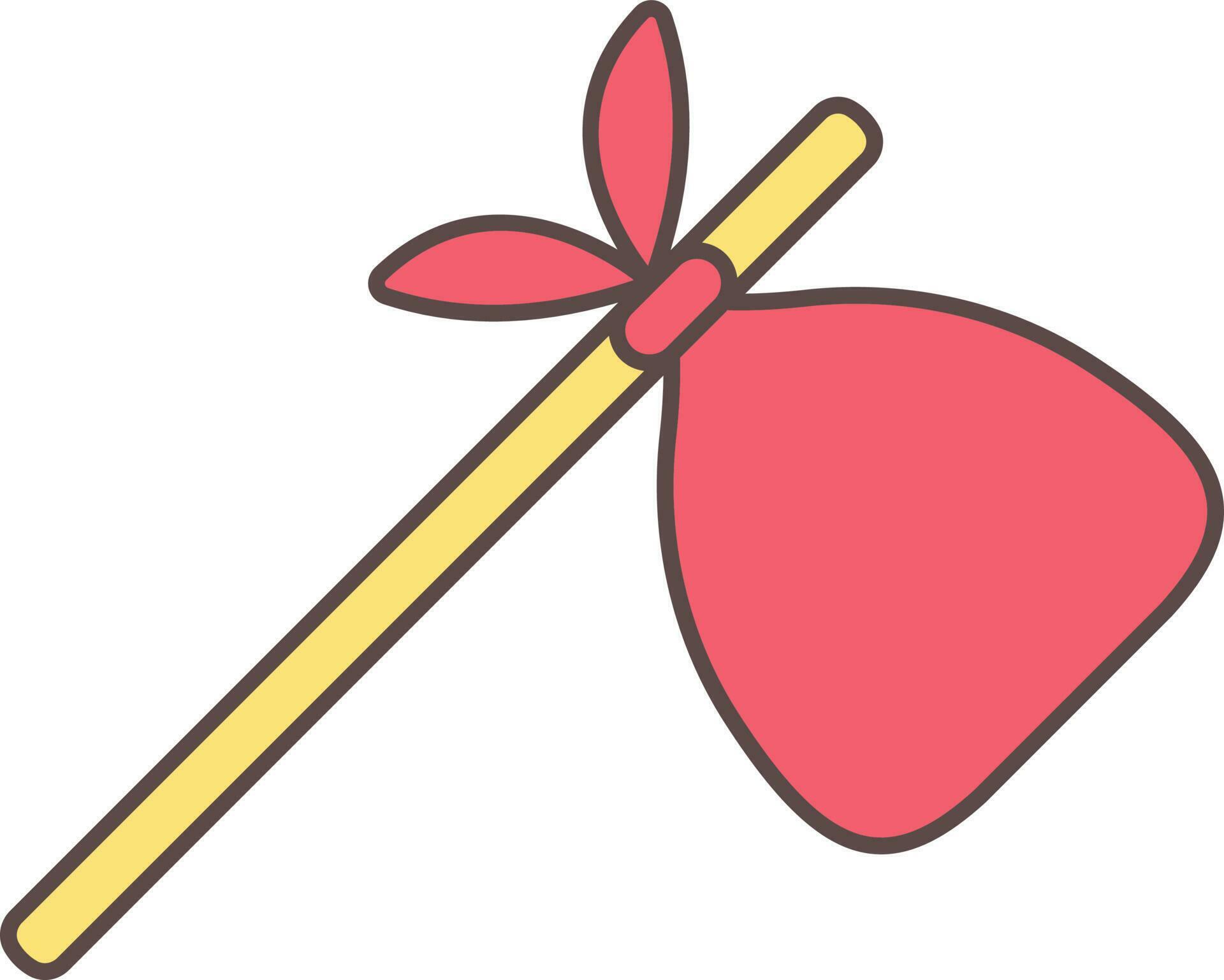 Isolated Hobo Stick Icon In Red And Yellow Color. 24154356 Vector Art at Vecteezy