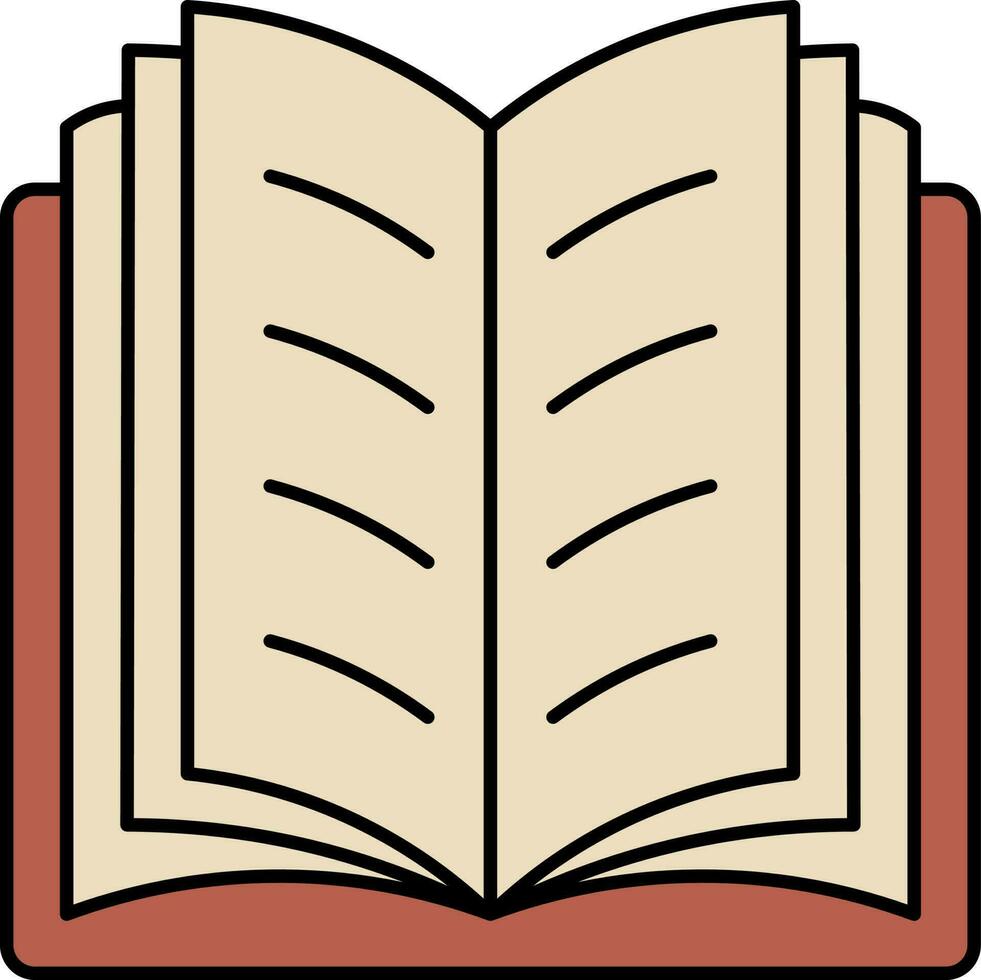 abierto libro icono en marrón color. vector