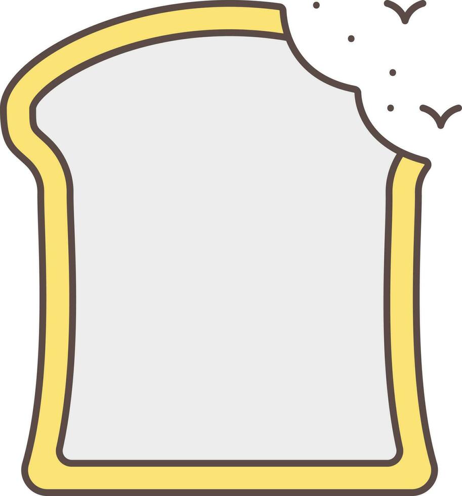 Leftover Bread With Flying Insect Grey And Yellow Icon. vector