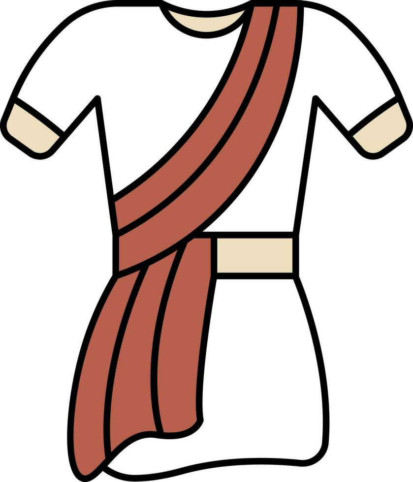 toga disfraz icono en marrón y blanco color. vector