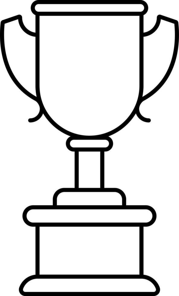 Isolated Trophy Cup Icon In Black Outline. vector