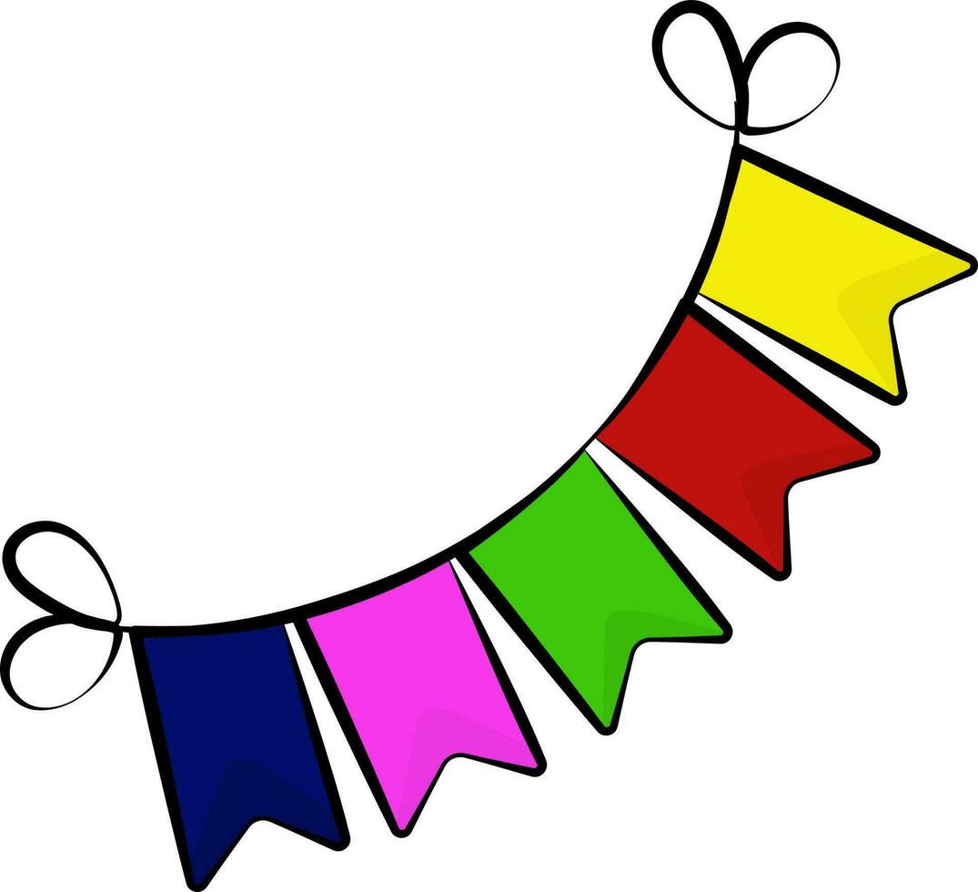 Isolated Colorful String Flags Hang Flat Icon. 24154421 Vector Art at