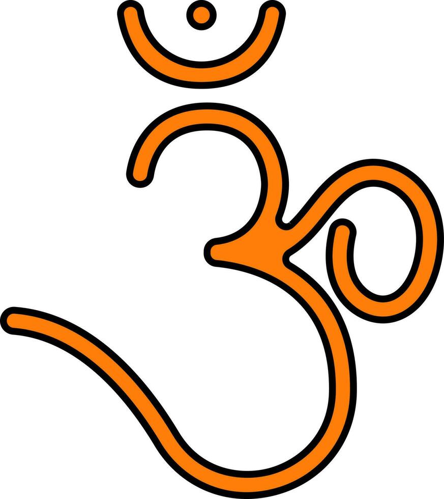 Orange Ohm Symbol On White Background. vector