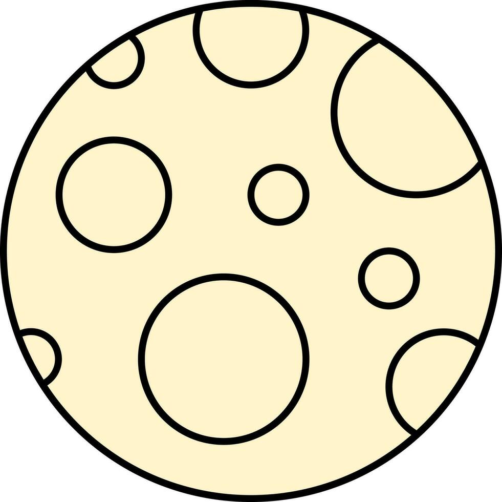 Yellow Moon Icon In Flat Style. vector